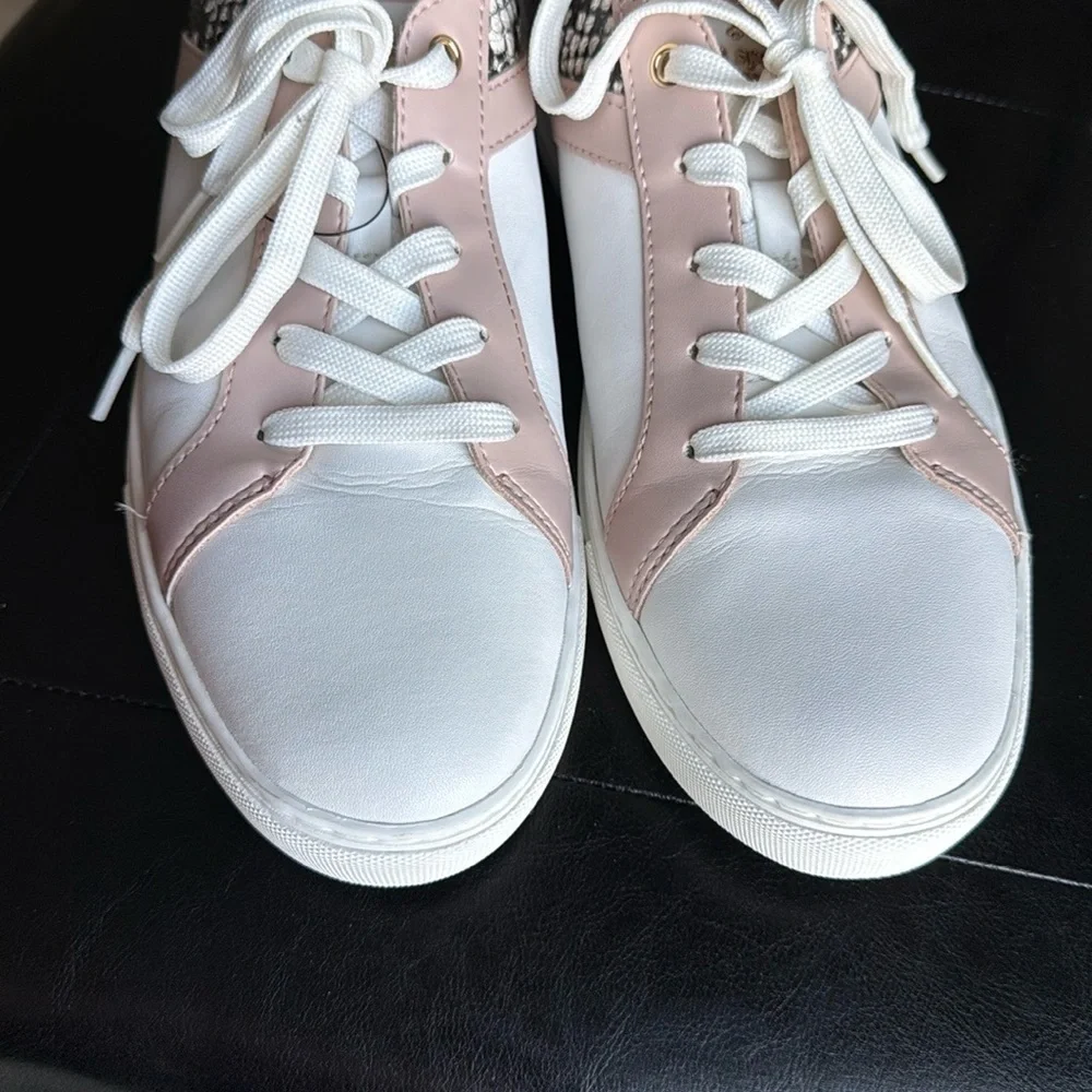 Kate Spade White and Pink Minimalist Sneakers
